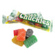24 Chuckles Assorted candy bars, 5 fruity flavors: cherry, orange, lime, lemon, licorice jelly with sugar.