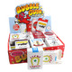 Vibrant red bubble gum cigarettes, 24-count pack, 8 unique labels, classic bubblegum flavor, nostalgic retro candy.