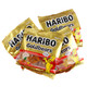 54 Haribo Gold Bears mini packs, colorful fruity gummy candy, individual small gold packets.