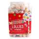 Colorful Smarties Double Lollies, 200 unwrapped pieces, showing dual classic flavors on each lollipop.