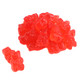 Bright red strawberry gummy bears, 1 inch long. Approximately 145 chewy bears per pound.