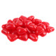 Fiery red heart-shaped Jelly Belly Cinnamon Lovers Hearts, 140 chewy pieces per pound, intense cinnamon flavor.