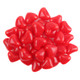 Red, heart-shaped Jelly Belly Cinnamon Lovers Hearts, 140 pieces per pound, intensely flavored cinnamon jelly beans.