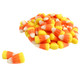 White, yellow, orange pyramid-shaped Candy Corn, classic honey-flavored fall, Halloween, Thanksgiving treat.