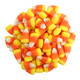 Classic white, yellow, orange pyramid Candy Corn, sweet honey flavor. Approx 250 pieces per pound.