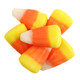 Classic Candy Corn, small pyramid-shaped, white, yellow, orange sections. Honey-flavored. Approximately 250 pieces per pound.