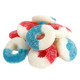 image of red white blue gummy rings