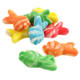 Swirly Gummy Fish, vibrant rainbow colors, sweet cream & fruity flavors, approx 75 bulk unwrapped pieces per pound.
