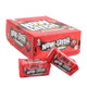 Now and Later Strawberry hard chew taffy squares, 24 packs with 6 individually wrapped pink-red candies each.