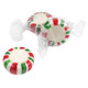 Red, white, green star-shaped peppermint hard candy mints. Festive Christmas and holiday candies.