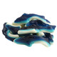 Blue and white gummy sharks, 2.5 inches long. Blueberry flavored candy, approx. 55 pieces per pound.