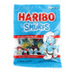 Haribo Smurfs Gummies, 4oz bag, vibrant blue smurf-shaped candy, soft and chewy blue raspberry flavor.