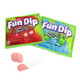 48 Fun Dip packs, Cherry Yum Diddly Dip, Razz Apple Magic Dip. Vibrant red & blue nostalgic Wonka candy.