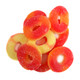 Trolli Peach Rings, 64 chewy peach-flavored gummy rings, dusted with white sanding sugar. Sweet, fruity candy.