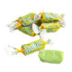 Lemon Lime Frooties, small chewy candies in bright yellow wrappers, approx 140 per pound, lemon lime flavor.