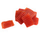Bright red Licorice Tire Tracks candy, soft, chewy strawberry, imported from Finland. Many pieces, unique design.