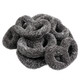 Black licorice pretzels, twisted shape, visibly coated with sugar. Sweet and chewy Dutch licorice candy.