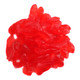 Vibrant red, cherry-flavored gummy lobsters candy. Approximately 50 pieces per pound, perfect for beach themes.