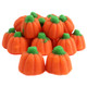 Orange Mellowcreme Pumpkins, mini pumpkin-shaped Halloween candy, marshmallow flavor, about 45 per pound.