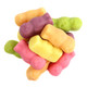 Gustaf's Jelly Babies, colorful fruit gummies, dusted with sugar. Purple, yellow, orange, red, green, 60 pieces.