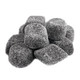 Black diamond-shaped Licorice Dutchies, sugar-coated, 65 per pound. Mild flavor, Non-GMO candy.