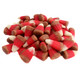 Red, brown Caramel Apple Candy Corn, classic shape, perfect for fall and Halloween. Approx 230 pieces per pound.
