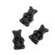 Pile of black Sugar Free Licorice Gummy Bears by Gerrit Verburg, chewy candy made in Holland.