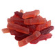 Pink Gummy Cadillacs, strawberry, cherry, black currant flavors, approx. 110 per pound, 2 inches long.