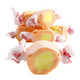 Mango Salt Water Taffy, approximately 65 vibrant yellow-orange pieces per pound. Creamy, sweet, and tart.