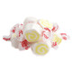 Bright yellow Pina Colada salt water taffy, approximately 65 chewy pieces per pound, tropical pineapple coconut flavor.