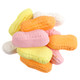 Assorted Circus Peanuts, marshmallow. Orange banana, yellow lemon, white vanilla, pink cherry. Over 60 pieces per pound.