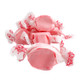 Bright pink Taffy Town Strawberry Salt Water Taffy. Delicious USA-made candy, approx 65 pieces per pound.