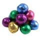 Madelaine Assorted Dark Chocolate Balls, colorful foil-wrapped in green, blue, gold, purple, pink.