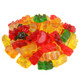 Classic Haribo Gummy Bears. Bright, colorful, chewy bear-shaped candies in lemon, orange, pineapple, raspberry, strawberry.