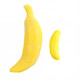 Soft extra large yellow gummy bananas, 5 inches, sweet banana flavor, approx 13 per pound, Clever Candy.