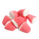 Pink Strawberry Gummy Drops, unwrapped in bulk, approx 80 non-GMO pieces per pound.