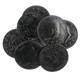 image of black foil chocolate coins