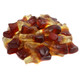 Haribo Gummy Cola Bottles, realistic brown soda pop candy, approximately 1 inch long, 120 pieces per pound.