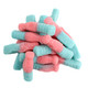 Pink gummy bubble gum cola bottles, sanding sugar coated, approx. 69 per bag, sweet nostalgic candy treat.
