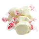 Creamy yellow Eggnog Salt Water Taffy, approx 65 pieces per pound, festive Christmas holiday candy treat.