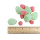 Soft, sugar-sprinkled Zachary Holly & Berry Christmas gum drops, green leaf and red berry shapes.