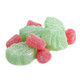 Zachary Holly and Berry Christmas Gum Drops, green spearmint leaves, red cinnamon berries, sugar-dusted, festive.