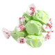 Taffy Town Salt Water Taffy Golden Pear, 65 pieces per pound, pastel green and yellow wrapped candies.