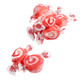Bright red licorice swirl salt water taffy, approx 65 pieces per pound, Taffy Town USA.