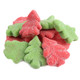 Sugar-coated, vibrant green Gummy Christmas Trees, strawberry apple flavor, approx 60 per pound.