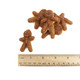 Brown gummy gingerbread men candy, approx 80 pieces per pound, festive Christmas treat.