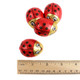 40 premium milk chocolate ladybugs, 1 3/4 inch, individually wrapped in glossy red, gold, and black foil.