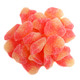 Haribo Gummy Peach Slices, vibrant orange, sugar-dusted, chewy peach-flavored candy, approx. 60 slices per pound.