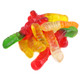 Albanese Mini Gummy Worms, vibrant rainbow colors, chewy, assorted fruit flavors, approx 95 per pound.