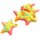 Colorful bumpy gummy starfish, cherry, orange, yellow, green swirled. Bulk unwrapped, approx 35 per pound.
